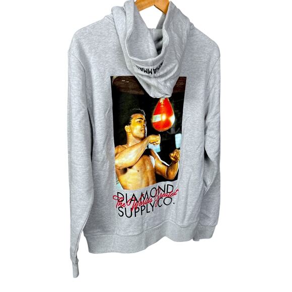 NWT Diamond Supply Co. Muhammad Ali Gray Hoodie - Medium -  $102 Retail - Picture 3 of 9